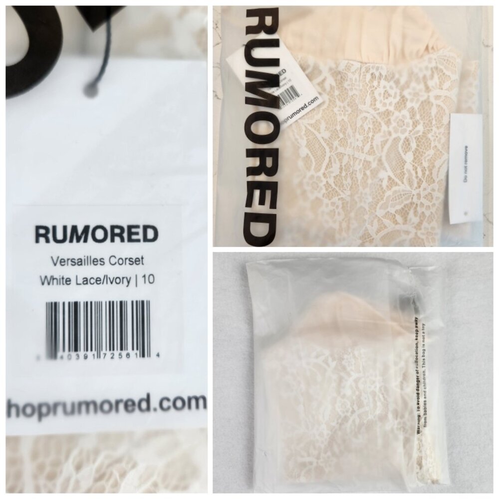RUMORED Versailles Corset Size 10 White Lace / Ivory  NWT - Picture 6 of 8